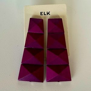 ELK the Label wood faceted earrings. New